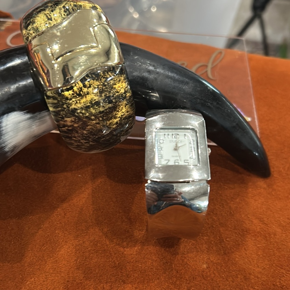 Studio 2 Silver Rectangular Cuff Watch - image 2